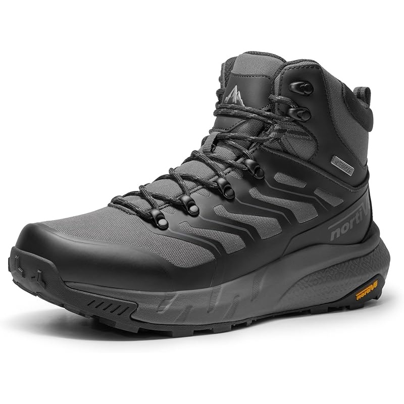 NORTIV 8 Men's Lightweight Hiking Boots Waterproof Breathable Outdoor Trekking Camping Ankle Boots Fern