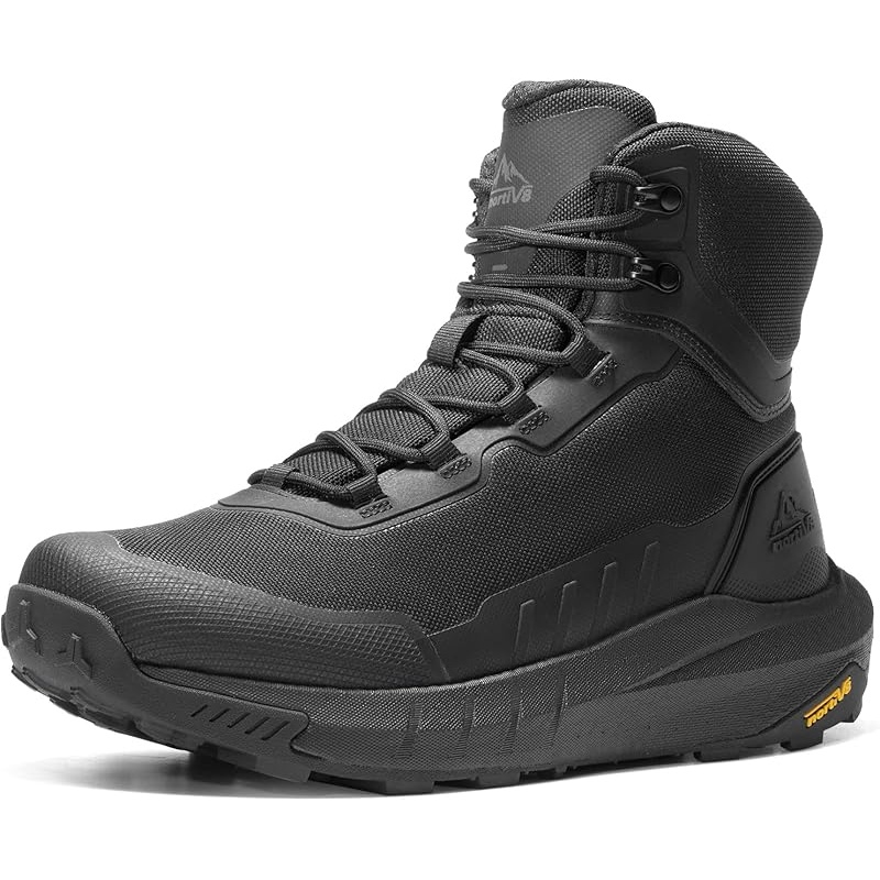 NORTIV 8 Men's Tactical Hiking Boot Lightweight Cushion Sole Boots for Work All Day Side Zipper Motorcycle Combat Military Boot Arch Support 8 Inches Terrascope