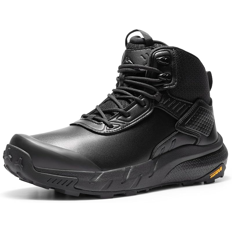 NORTIV 8 Men's Waterproof Military Tactical Work Boots Leather Motorcycle Combat Lightweight Non-Slip Hiking Boots for Men Defender